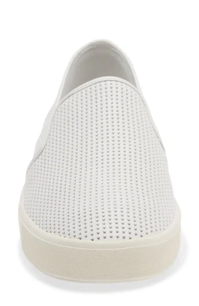 Vince Blair Croc-embossed Leather Slip-on Sneakers In White