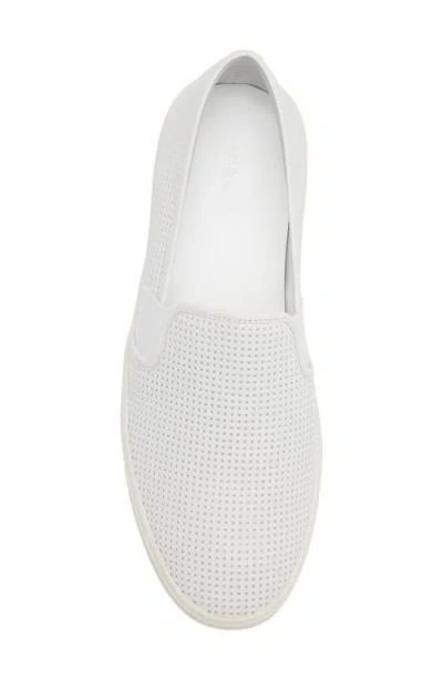 Vince Blair Croc-embossed Leather Slip-on Sneakers In White