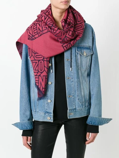 Shop Kenzo Flying  Scarf - Red