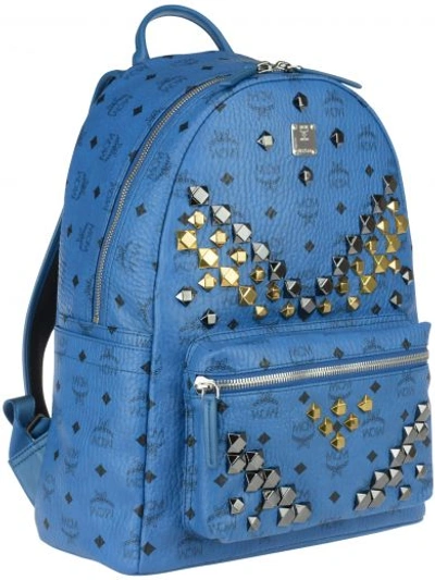 Mcm Stark Medium Backpack In Blue Black