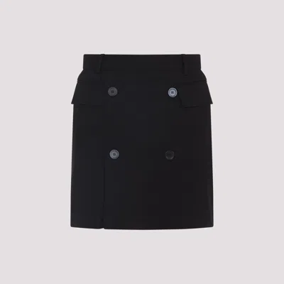 Balenciaga Women Viscose And Wool Twill Miniskirt In Black