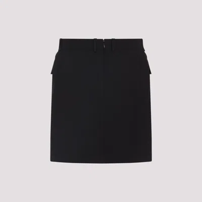 Balenciaga Women Viscose And Wool Twill Miniskirt In Black