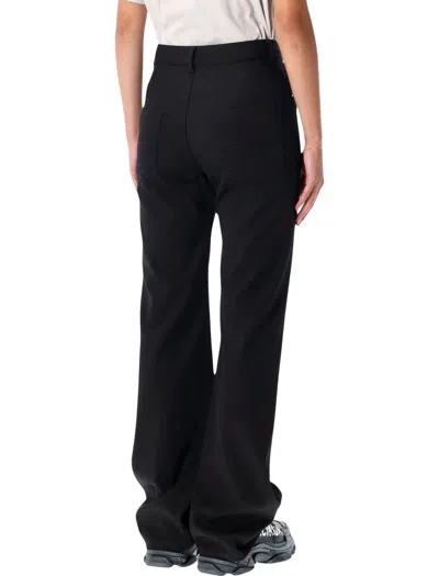 Balenciaga Straight Fit Stretch Wool Twill Tailored Pants In Black