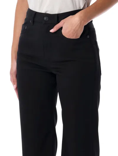 Balenciaga Straight Fit Stretch Wool Twill Tailored Pants In Black