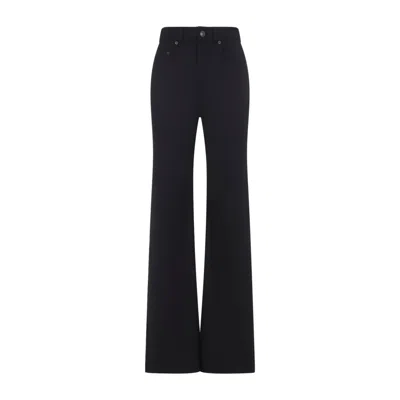 Balenciaga Straight Fit Stretch Wool Twill Tailored Pants In Black