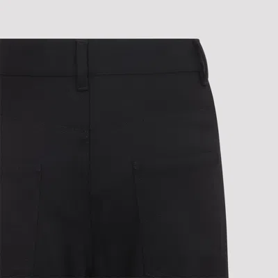 Balenciaga Straight Fit Stretch Wool Twill Tailored Pants In Black