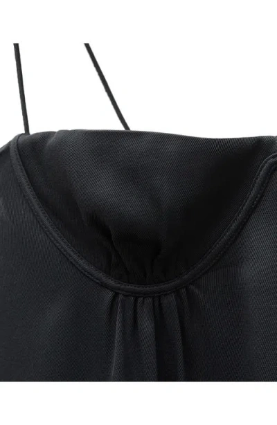 Mango Satin Minidress In Black