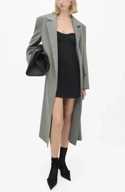 Mango Satin Minidress In Black