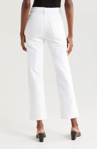 Frame The Pencil Crop High Waist Ankle Slim Straight Leg Jeans In White