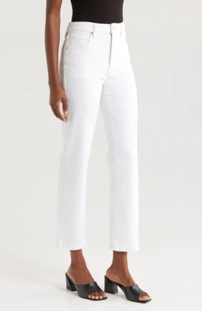 Frame The Pencil Crop High Waist Ankle Slim Straight Leg Jeans In White