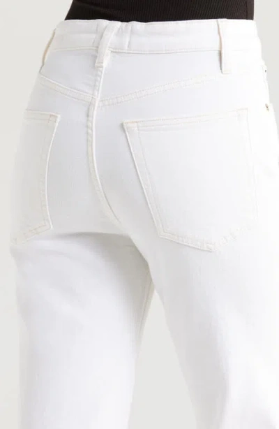 Frame The Pencil Crop High Waist Ankle Slim Straight Leg Jeans In White