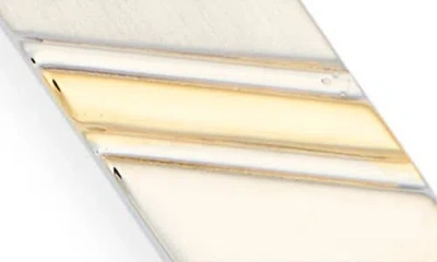 James Michael Two-tone Stripe Tie Bar In Multi