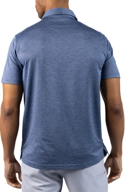 Tailorbyrd Mélange Mesh Performance Polo In Blue