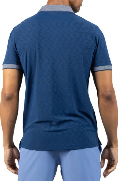 Tailorbyrd Tech Slub Performance Polo In Blue