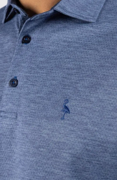 Tailorbyrd Mélange Mesh Performance Polo In Blue