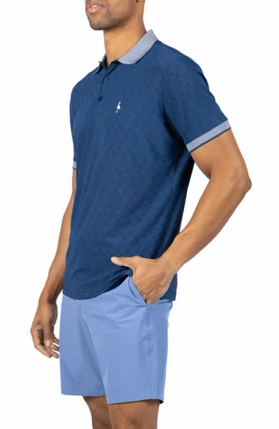 Tailorbyrd Tech Slub Performance Polo In Blue