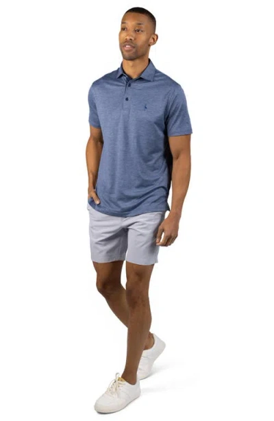 Tailorbyrd Mélange Mesh Performance Polo In Blue