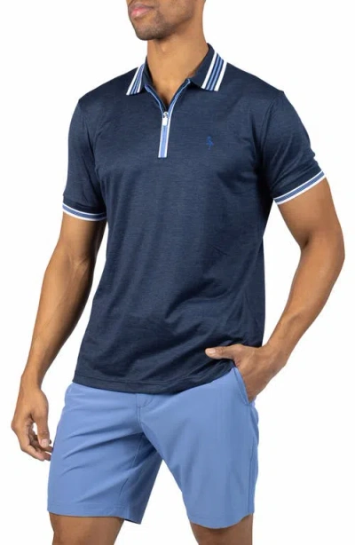 Tailorbyrd Performance Mesh Polo In Blue