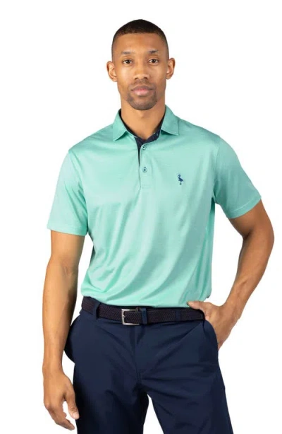 Tailorbyrd Tonal Melange Performance Polo In Green