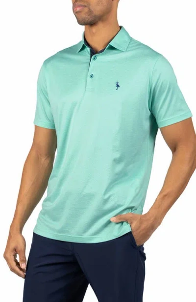 Tailorbyrd Tonal Melange Performance Polo In Green