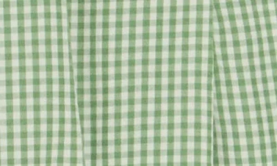 Max Studio Gingham Bubble Hem Top In Green