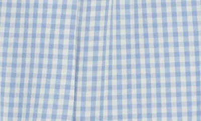 Max Studio Gingham Bubble Hem Top In Blue