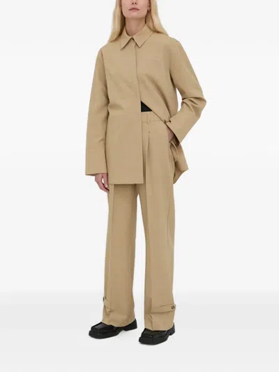 Herskind Cato Buttoned Shirt Jacket In Brown
