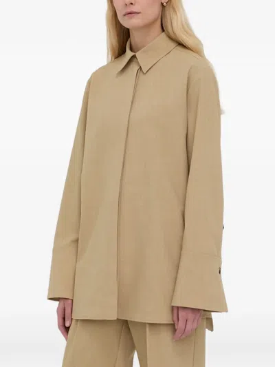 Herskind Cato Buttoned Shirt Jacket In Brown