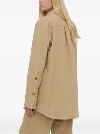 Herskind Cato Buttoned Shirt Jacket In Brown