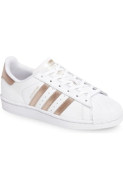 Adidas Originals Women's Superstar Casual Shoes, White In White/ Copper Metallic/ White
