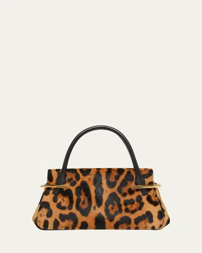 Givenchy Pinch Mini Embellished Leopard-print Calf-hair Shoulder Bag In Multi
