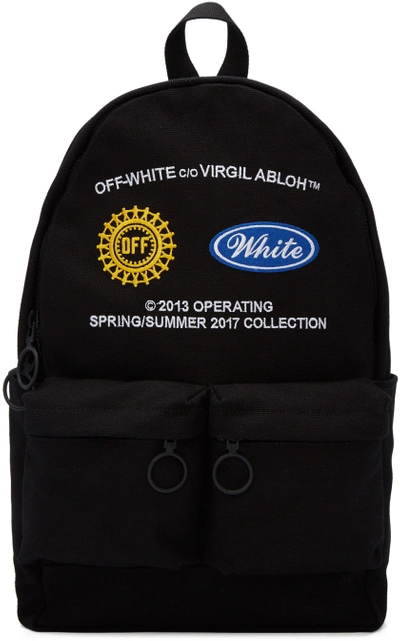 Off-white Patch Embroidered Backpack In Black