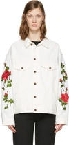 OFF-WHITE White Denim Diagonal Roses Jacket