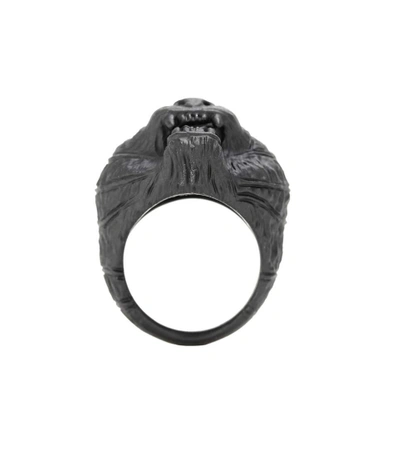 Shop Gucci Tiger Ring In Black