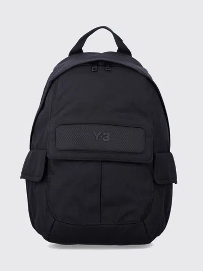 Y-3 Canvas Cotton Backpack With Pockets In Black