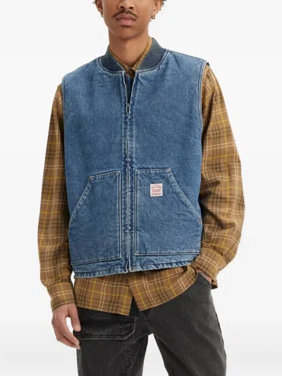 Levi's Sansome Zip-pocket Gilet In Blue