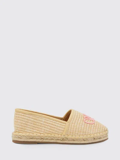 Chloé Chloe Kids Logo Embroidered Raffia Espadrilles In Neutral