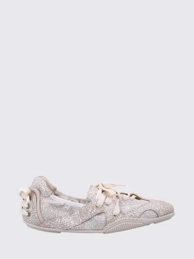Acne Studios Ballerina Lace-up Sneaker With Premium Leather Uppers In Neutral