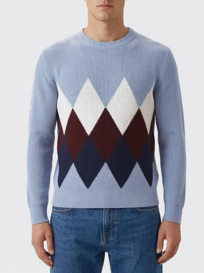 Ballantyne Argyle Round-neck Pullover In Blue