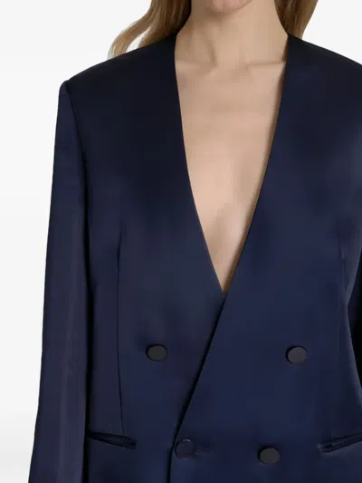 Alberta Ferretti Double-breasted Blazer In Blue