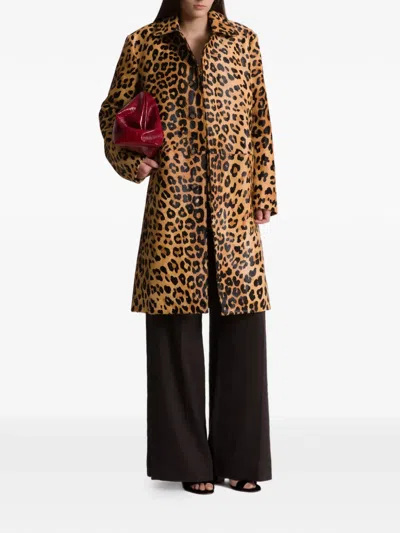 Alberta Ferretti Leopard Print Coat In Multi