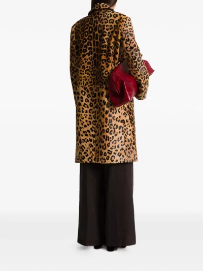 Alberta Ferretti Leopard Print Coat In Multi