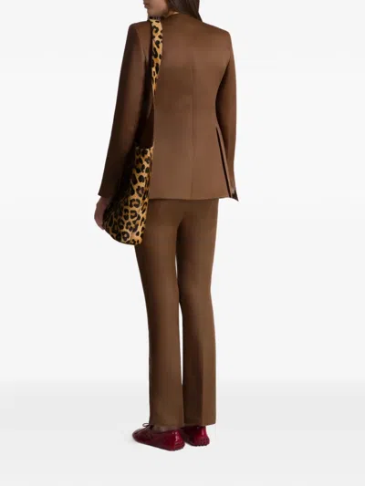 Alberta Ferretti Button Jacket In Brown