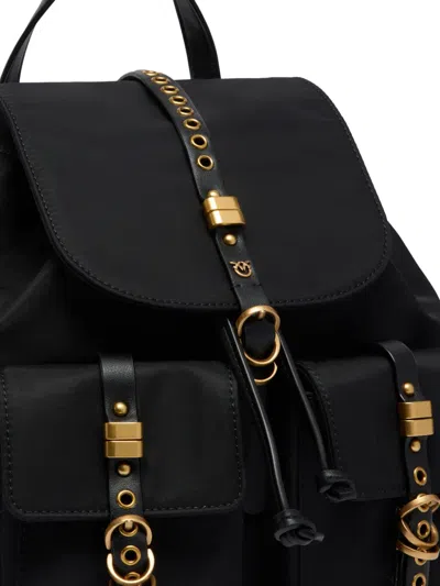 Pinko Flap-pockets Backpack In Black