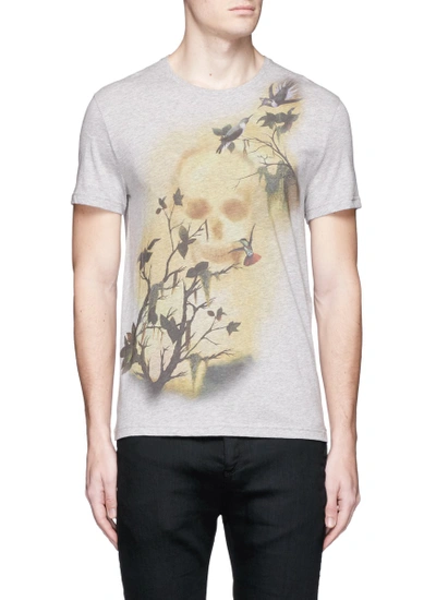 Shop Alexander Mcqueen Skull Hummingbird Print Organic Cotton T-shirt