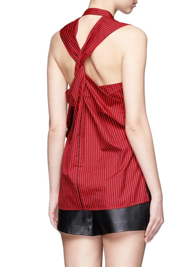Shop 3.1 Phillip Lim / フィリップ リム Knot Back Stripe Cotton-silk Sleeveless Top