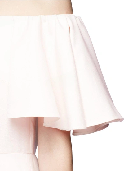 Shop Valentino Ruffle Crepe Couture Off-shoulder Dress