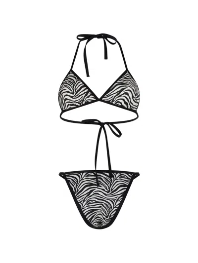Paramidonna Lilia Zebra-print Bikini In Black