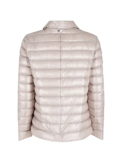 Herno Button-fastening Jacket In Neutral