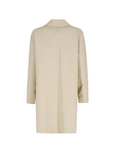 Herno Button-front Coat In Neutral